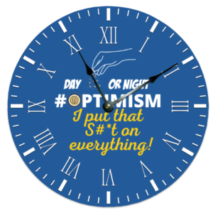 Optimist Wooden Wall Clock 12"